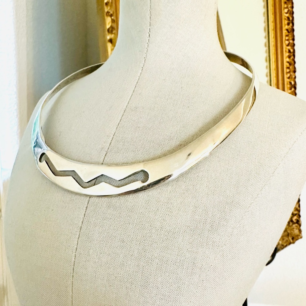 Vintage Sterling Silver Collar Necklace